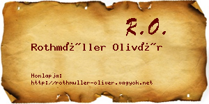 Rothmüller Olivér névjegykártya